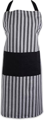 Miniatura 1 de DII Delantal de cocina de algodón ajustable para hombres y mujeres, con bolsillos y lazos extralargos, 32 x 28 pulgadas, duradero y cómodo, perfecto