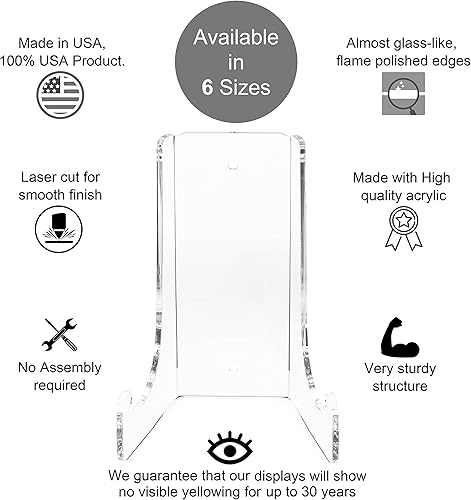 Miniatura 6 de Clear Choice Soporte de caballete acrílico de doble curva, 6.5 pulgadas de alto 316 pulgadas de grosor, tablero de mesa o montaje en pared,