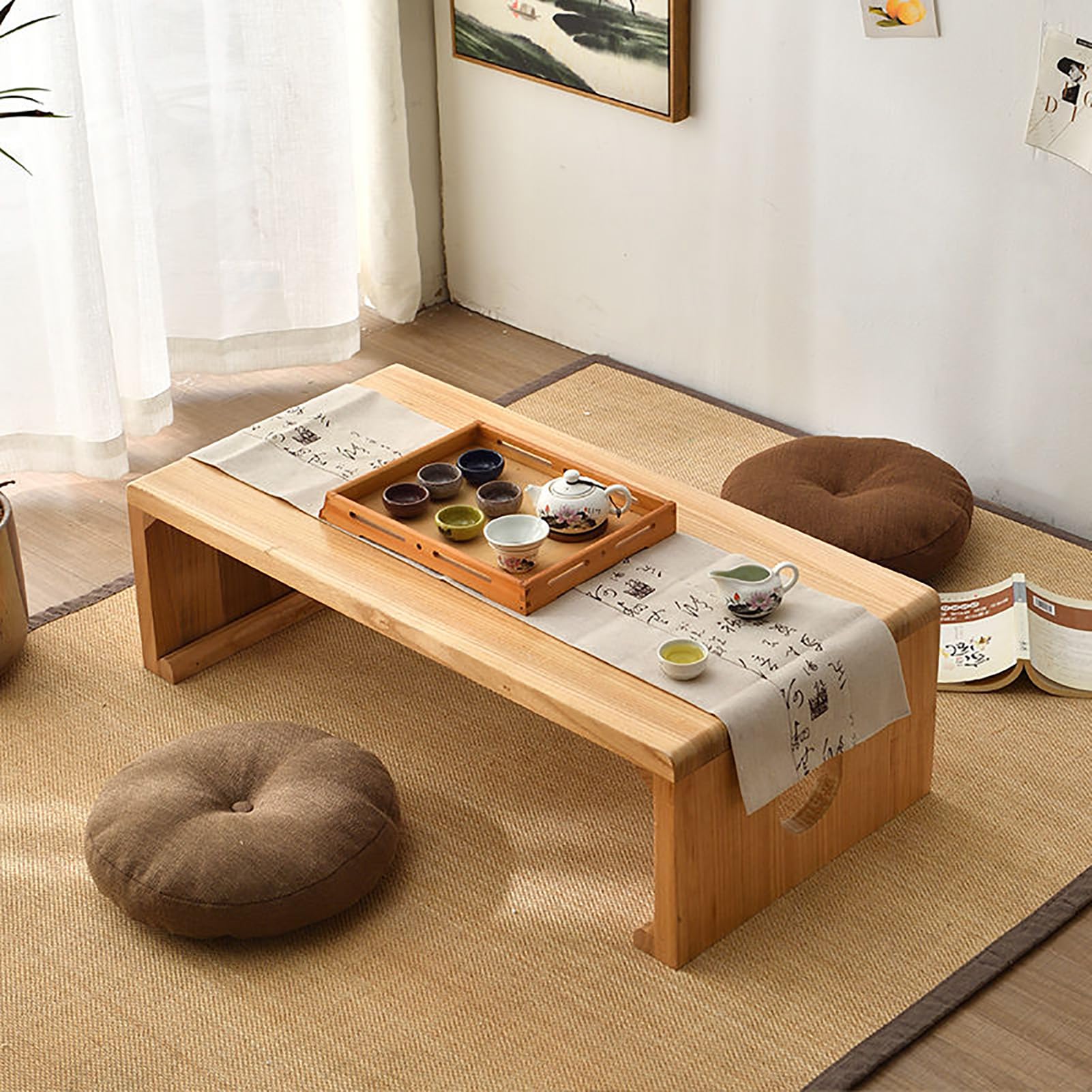 Table Basse Japonaise en Bois Massif pour Optimiser un Salon