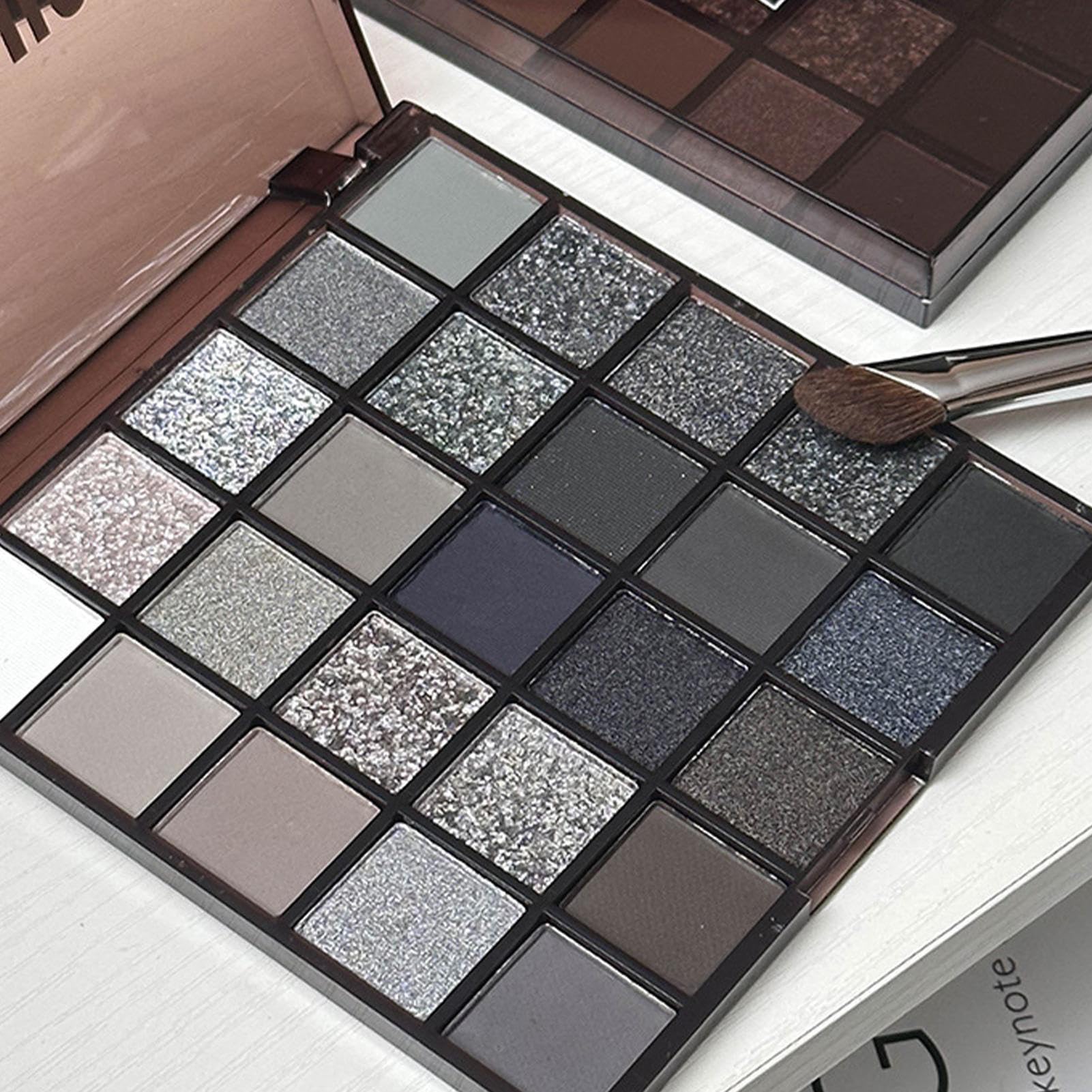 Dark Eyeshadow Palette | 25 Colors Smokey Eye Makeup | Matte Black Eyeshadow | Night Party Look | Long-Lasting Pigment | Ideal for for Women Girls Beginners