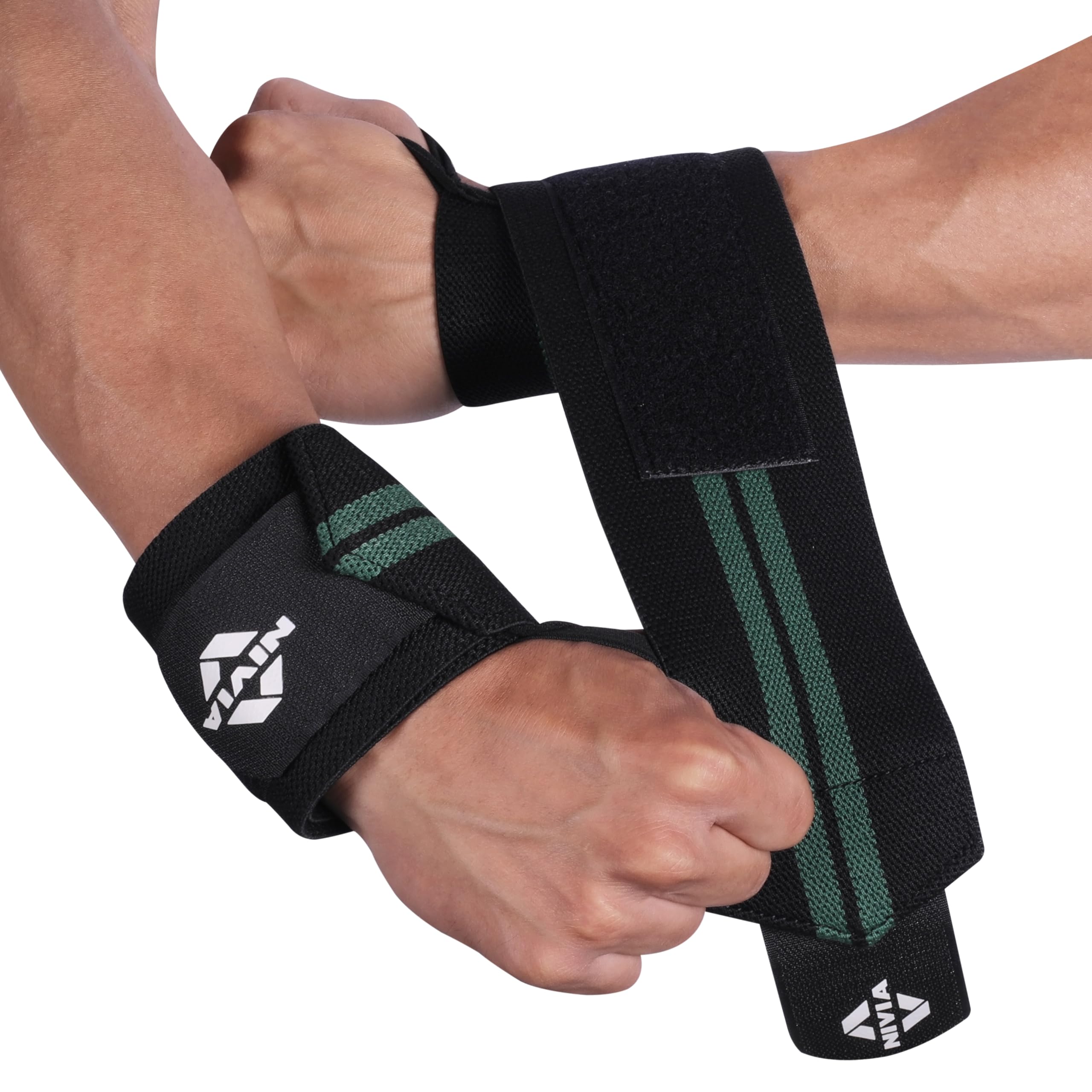 Nivia Weight Lifting Wrist Support with Thumb Loop Strap for Gym & Workout/Made of Velcro and Elastic Band for Men & Women (Green/Black) (B09H5Z3R6W) Amazon Price History, Amazon Price Tracker
