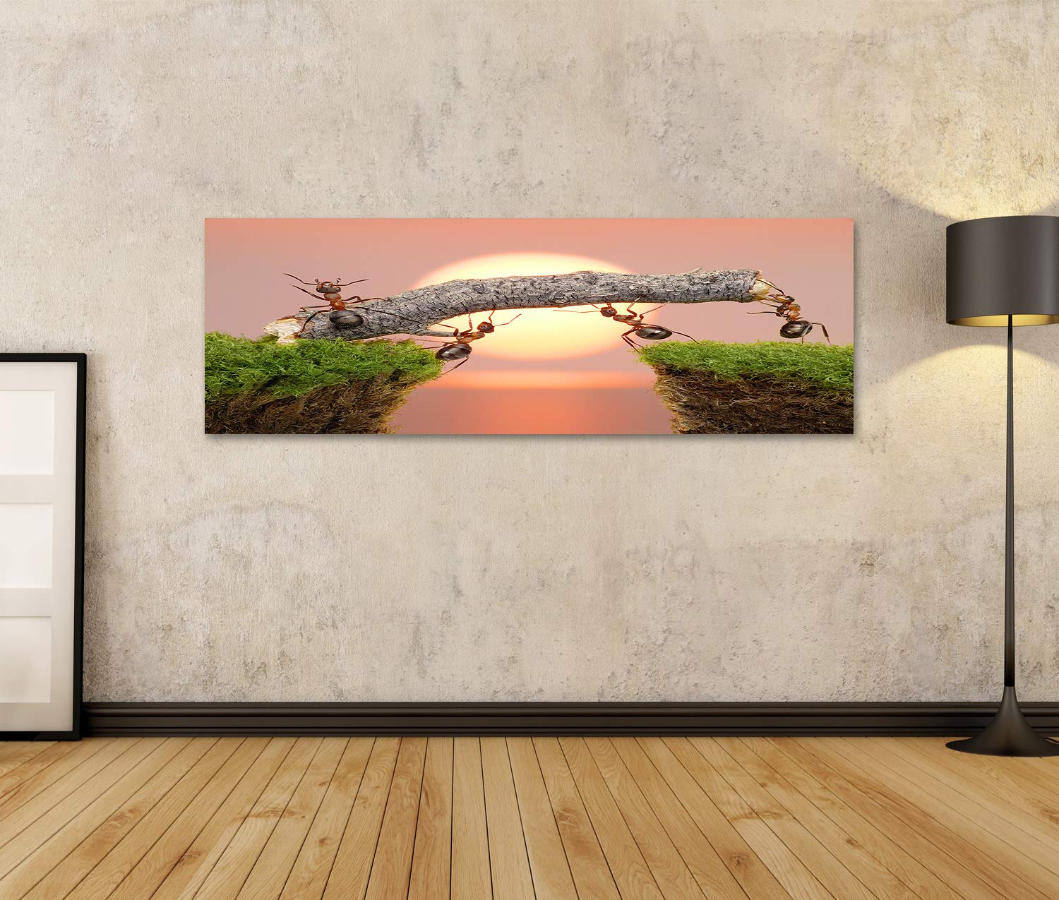 islandburner Prime Quadro su tela, motivo: formiche, lavorare, ponti, costruzione, lavoro di squadra, poster su tela GDPL