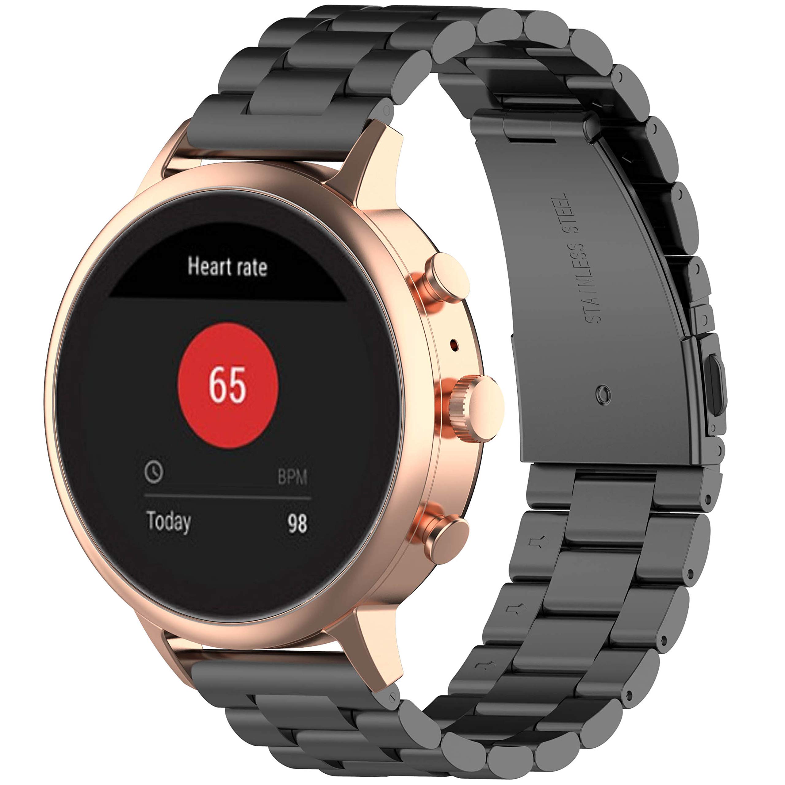 Fit for Garmin Vivoactive 4s Bands, 18mm Metal Feminine Replacement Watch Band Wristband Straps Bracelet Fit for Fossil Women's Gen 4 Venture HR/