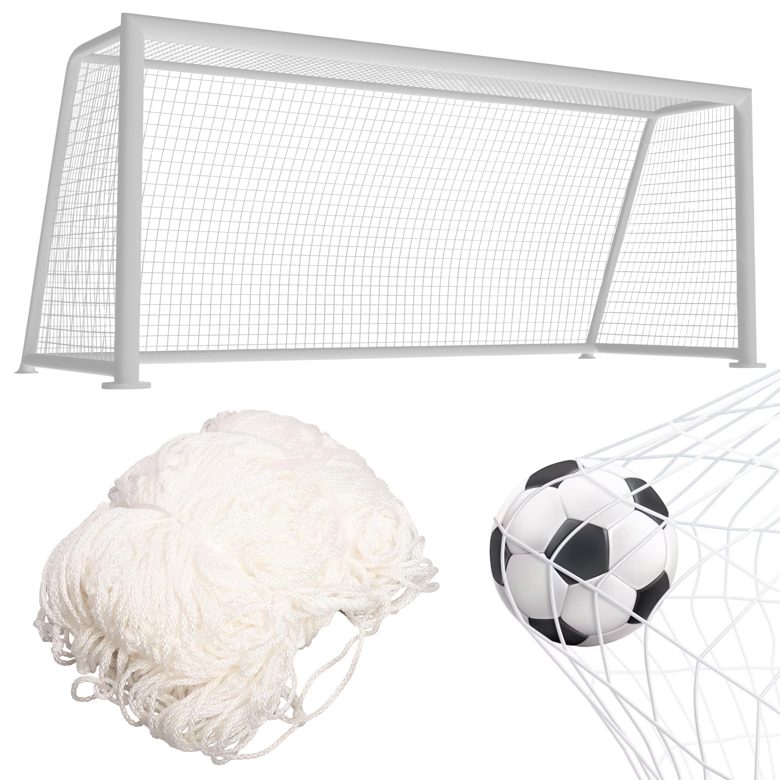 Lot de 2 Filets de But de Football 3 x 2 m TPE Rouge Jaune Bleu Vert 30 x 30 cm