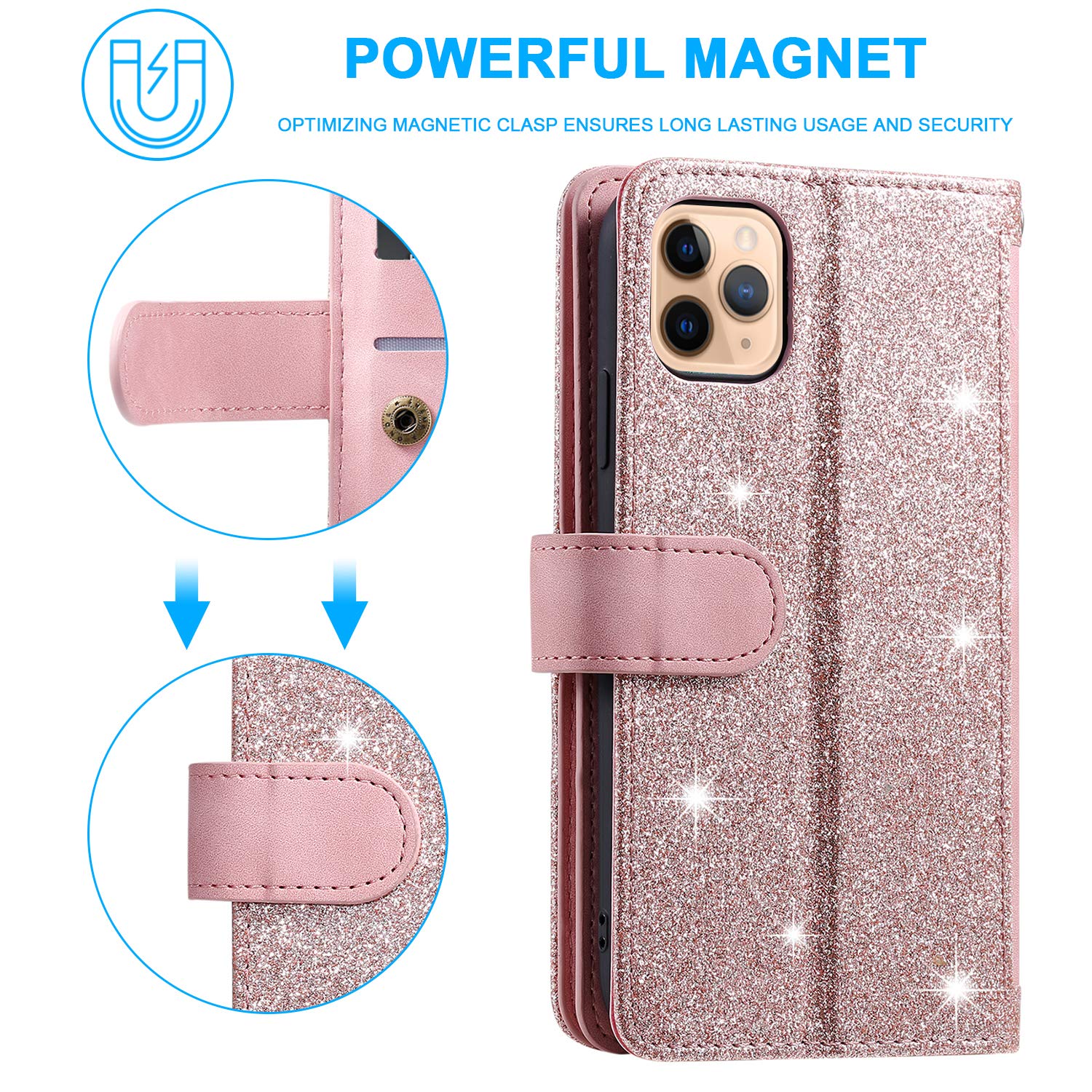 Custodia Portafoglio Con Supporto Per IPhone 12 Pro Max - Fodere In PU Con Motivo Floreale E Slot Porta Carte