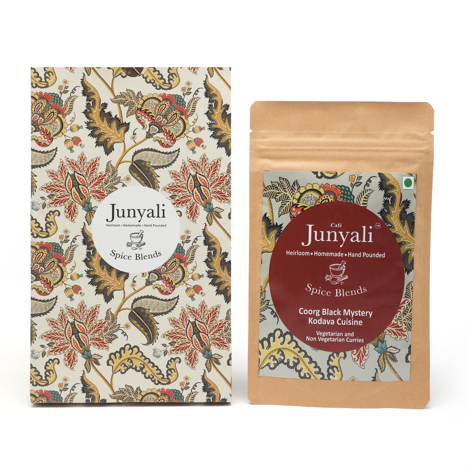 Cafe Junyali Coorg Black Mystery Masala - (50g) Authentic Kodava Cuisine Spice Blend for Veg & Non-Veg Curries - Heirloom, Handmade & Hand-Pounded - Natural Organic Ingredients 1