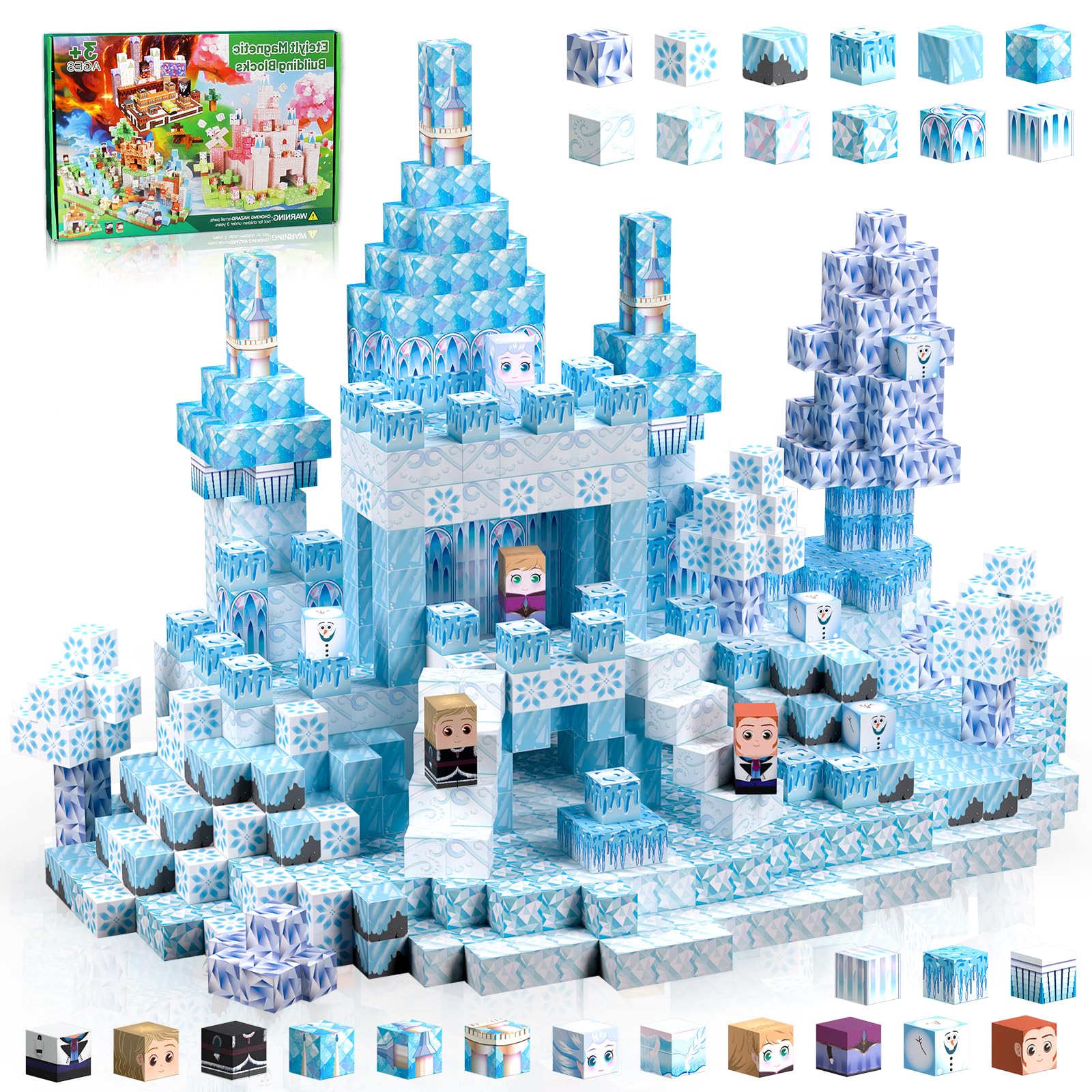 Bloques de Construcción Magnéticos, 150 Piezas de Bloques Magnéticos, Juguetes Magnéticos Sensoriales Creativos, Adecuados para Niños y Niñas de 3+ años, Bloques Magnéticos Como Regalo para Niños