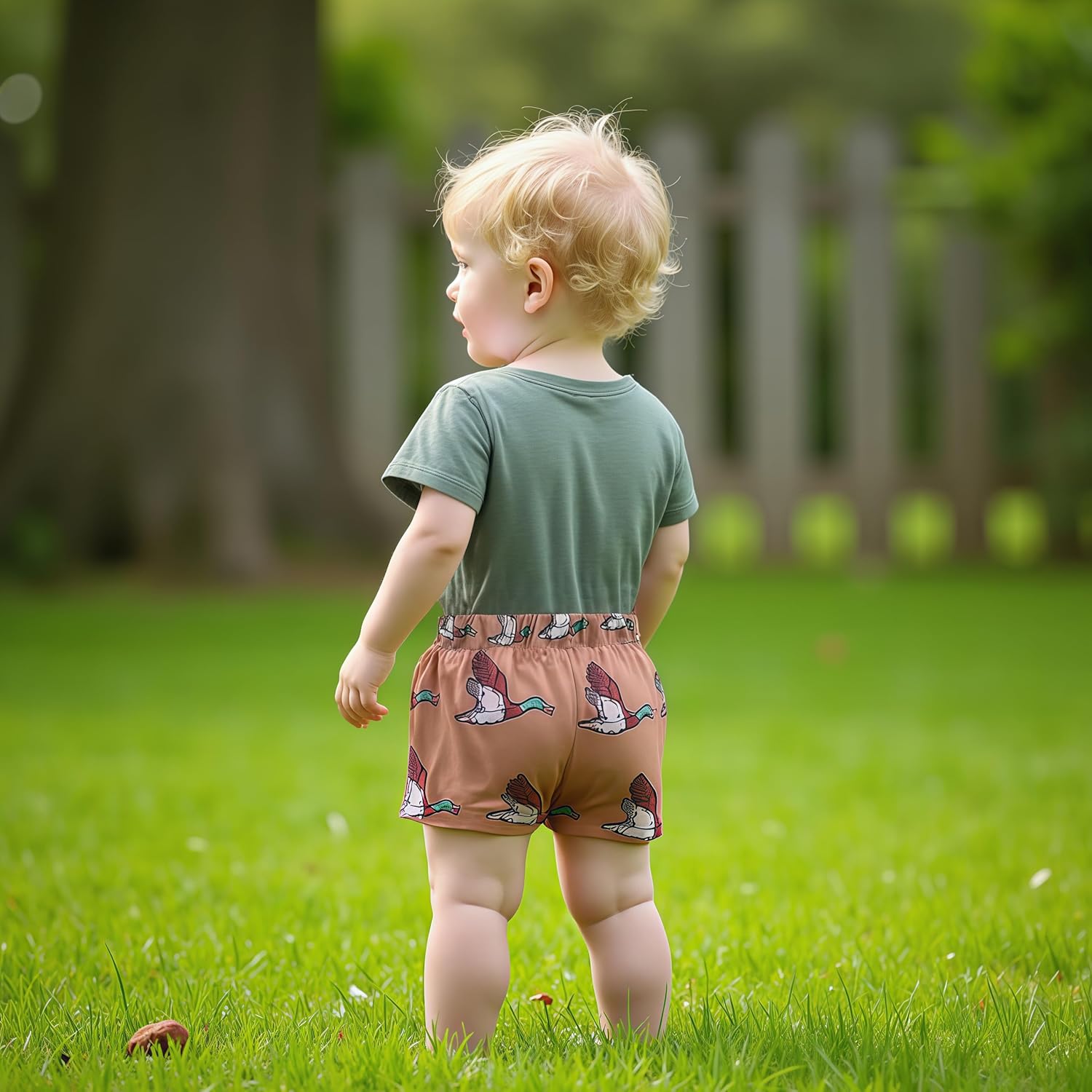 Kaipiclos Baby Boys Clothes Toddler Summer Outfits Short Sleeve Duck Print Pocket T-Shirt Tops and Shorts Farm Baby Clothes - Image 3