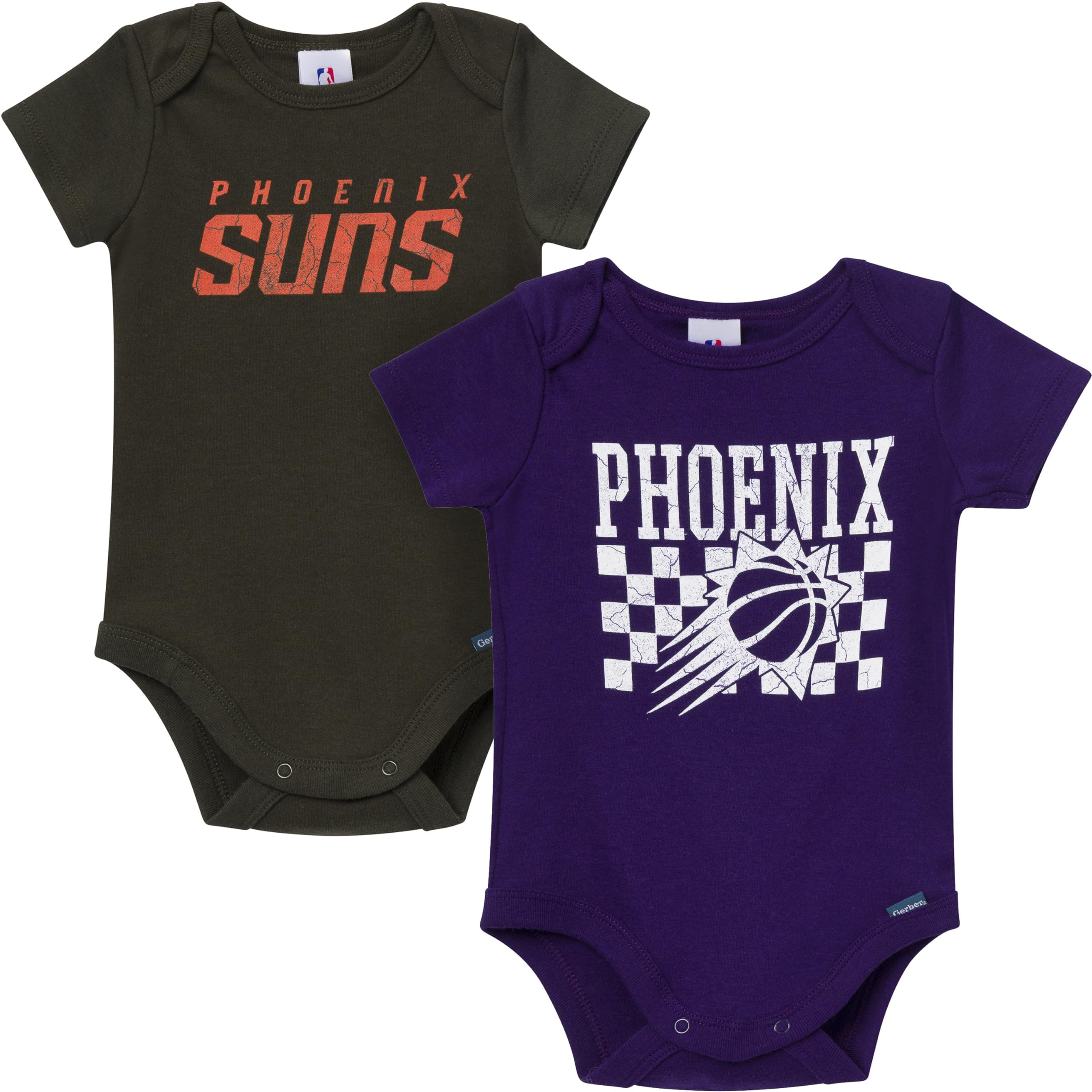 Gerber Baby NBA Boys &amp; Girls 2-Pack Short Sleeve Onesie Bodysuits