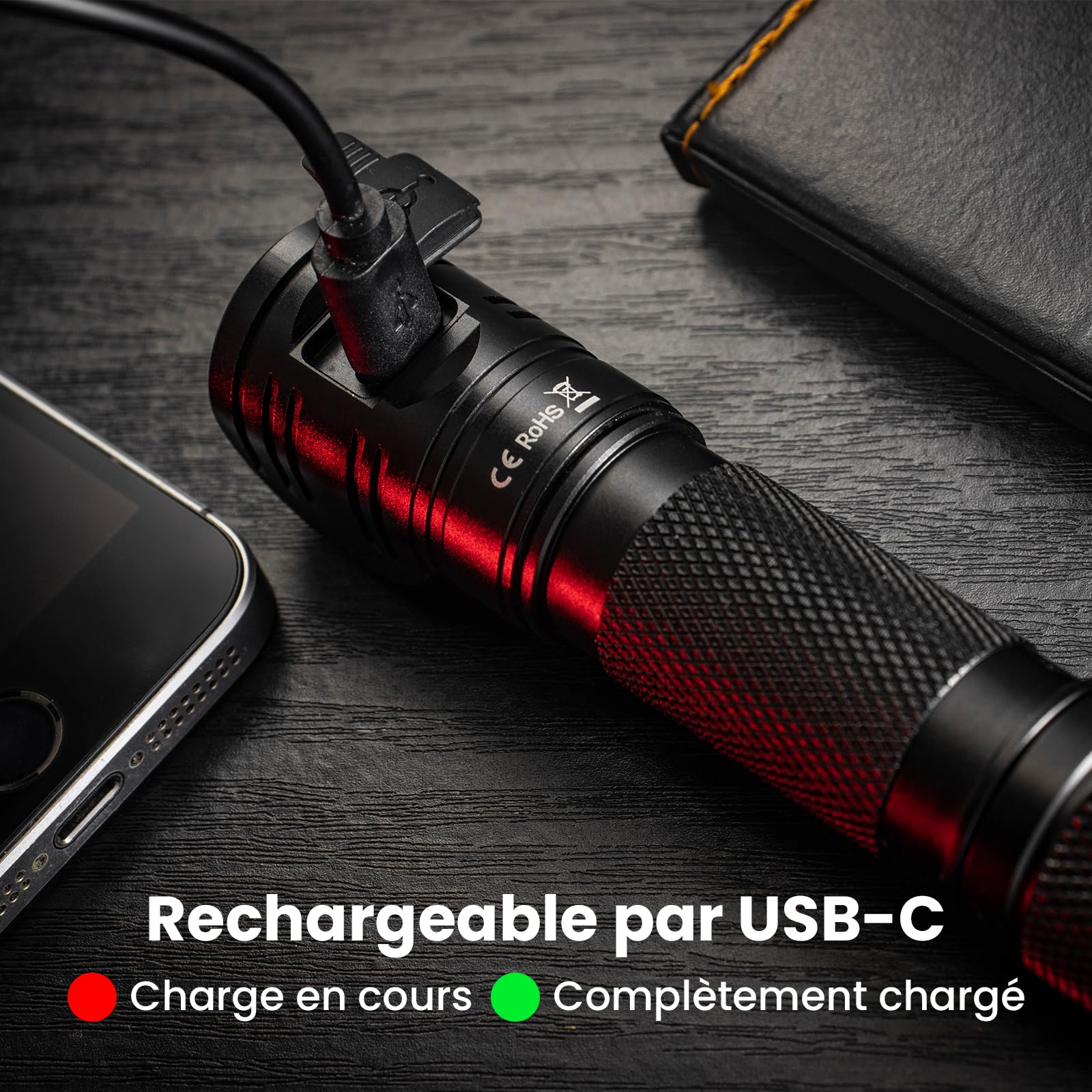 Sofirn SP40 Lampe frontale LED rechargeable, 1200 lumens et 136 m, lampe frontale rechargeable, facile à utiliser, IPX7 résistante à l'eau, pour l'extérieur, le camping et la randonnée