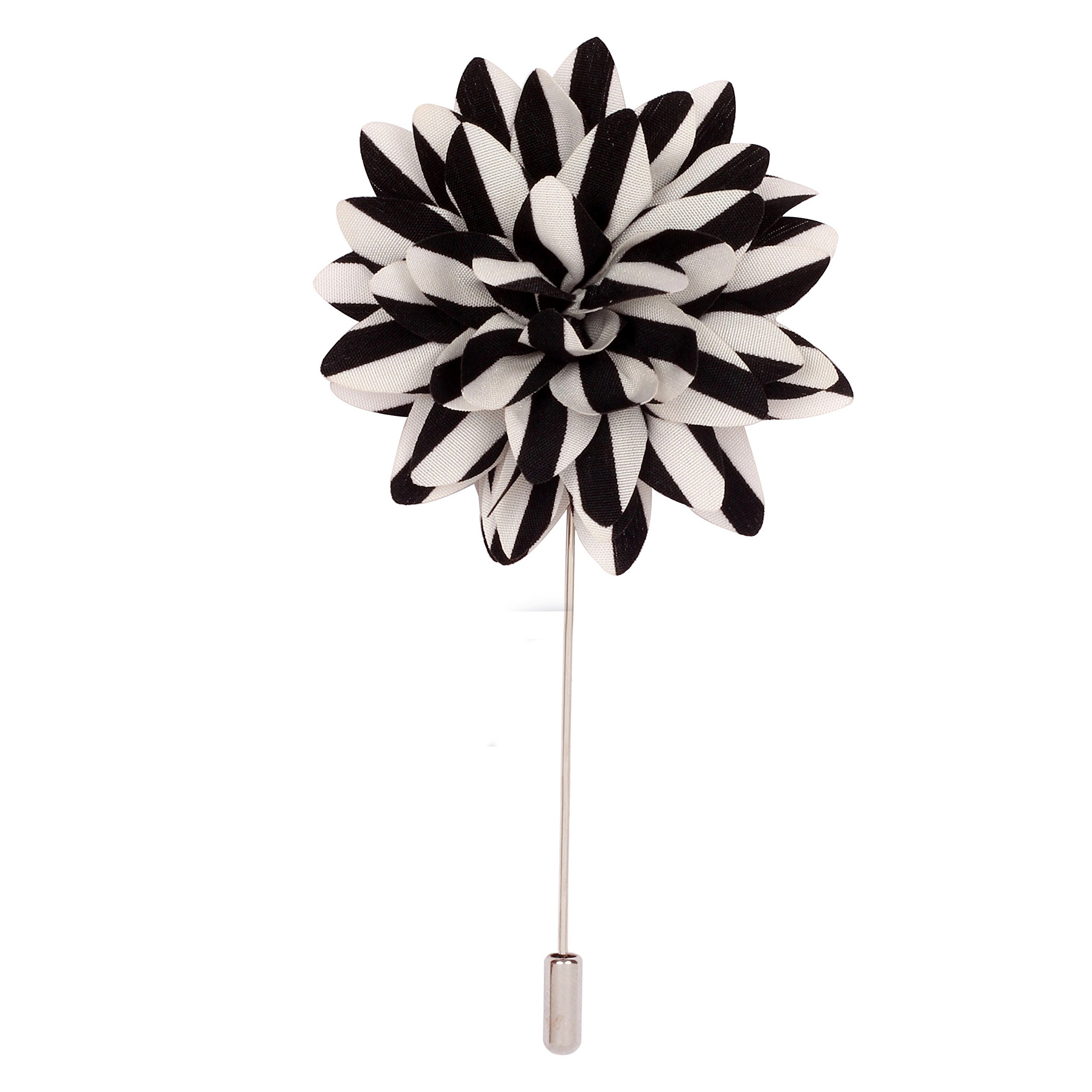 Peluche Striped Petals - Black Colored Brooch/Lapel Pin for Men (B0786CNH5F) Amazon Price History, Amazon Price Tracker