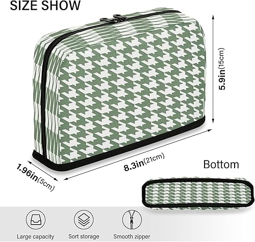 Miniatura 3 de Estuche para lápices de gran capacidad Estuche cosmético portátil organizador de escritorio para hombre grado escolar clásico verde blanco pata de