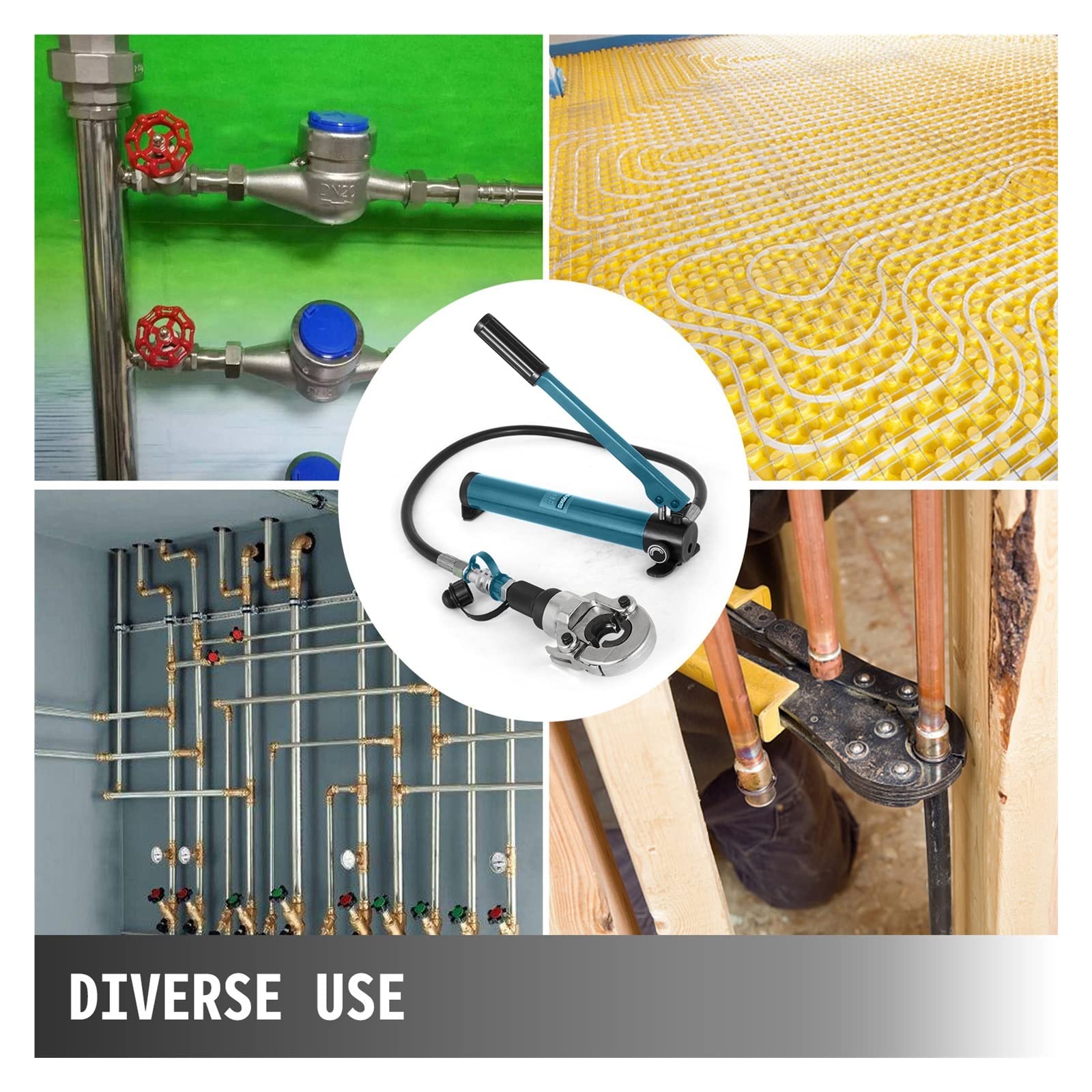 Alicates de prensado de tubo de cobre de acero inoxidable hidráulico tipo V 15-28mm accesorios de tubería Manual HVAC prensa de abrazadera de presión