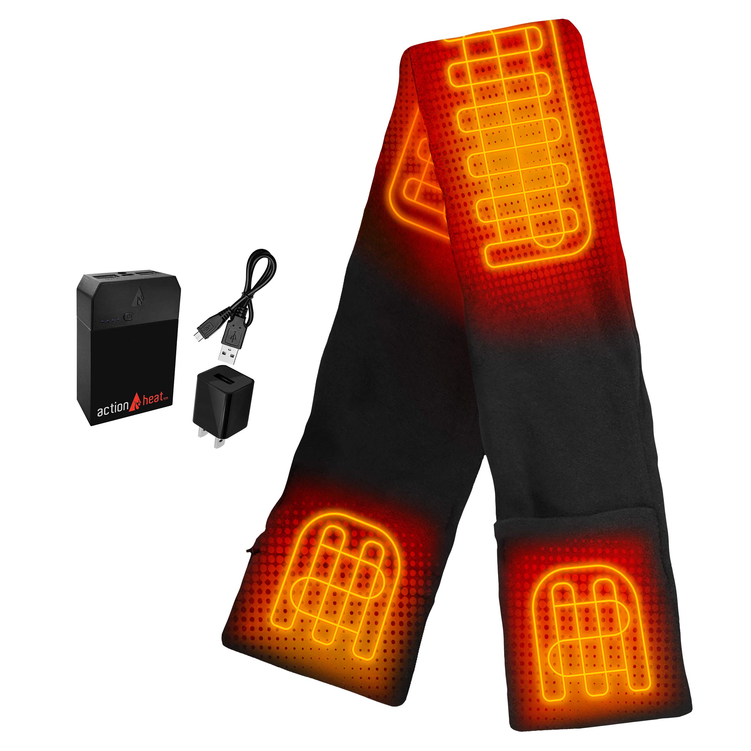 5V Battery Heated Fleece Scarf with Pockets