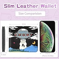 Vista 38 de Cartera de cuero de dibujos animados para mujer, c-mármol azul, Lindo