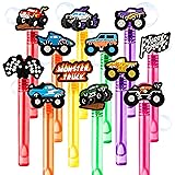 24PCS Monster Truck Bubble Wands Party Favors for Goodie Bag Fillers Pinata Stuffers Mini Bubble Bulk Car Truck Race Birthday Party Supplies Toys Gifts Class Prizes Toddlers Boy Girls
