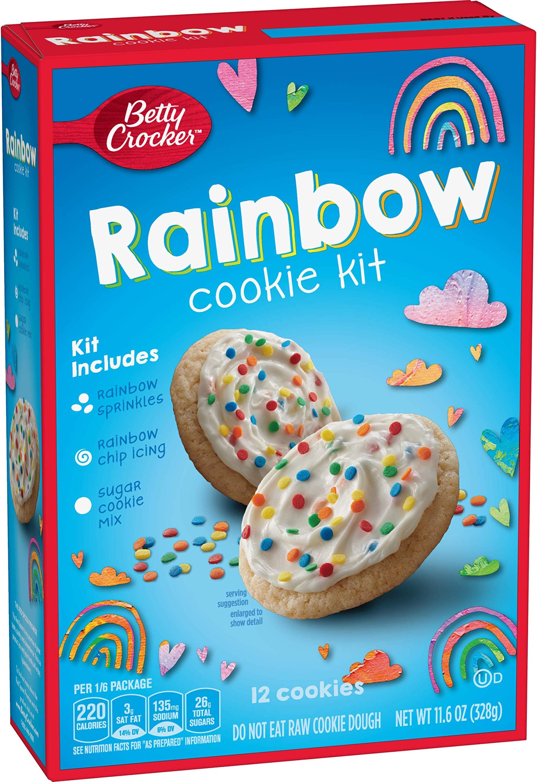 Betty Crocker Ready to Bake Rainbow Cookie Kit, 11.6 oz, 12 ct