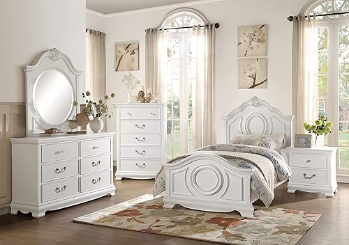 Miniatura 5 de NewCosmos Classic Traditional Style 1pc Nightstand Wood White Finish Dovetail Drawers Bed Side Table Bedroom Furniture