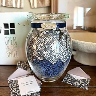 KindNotes Glass Keepsake Gift Jar with Wedding and Marriage Messages - M...