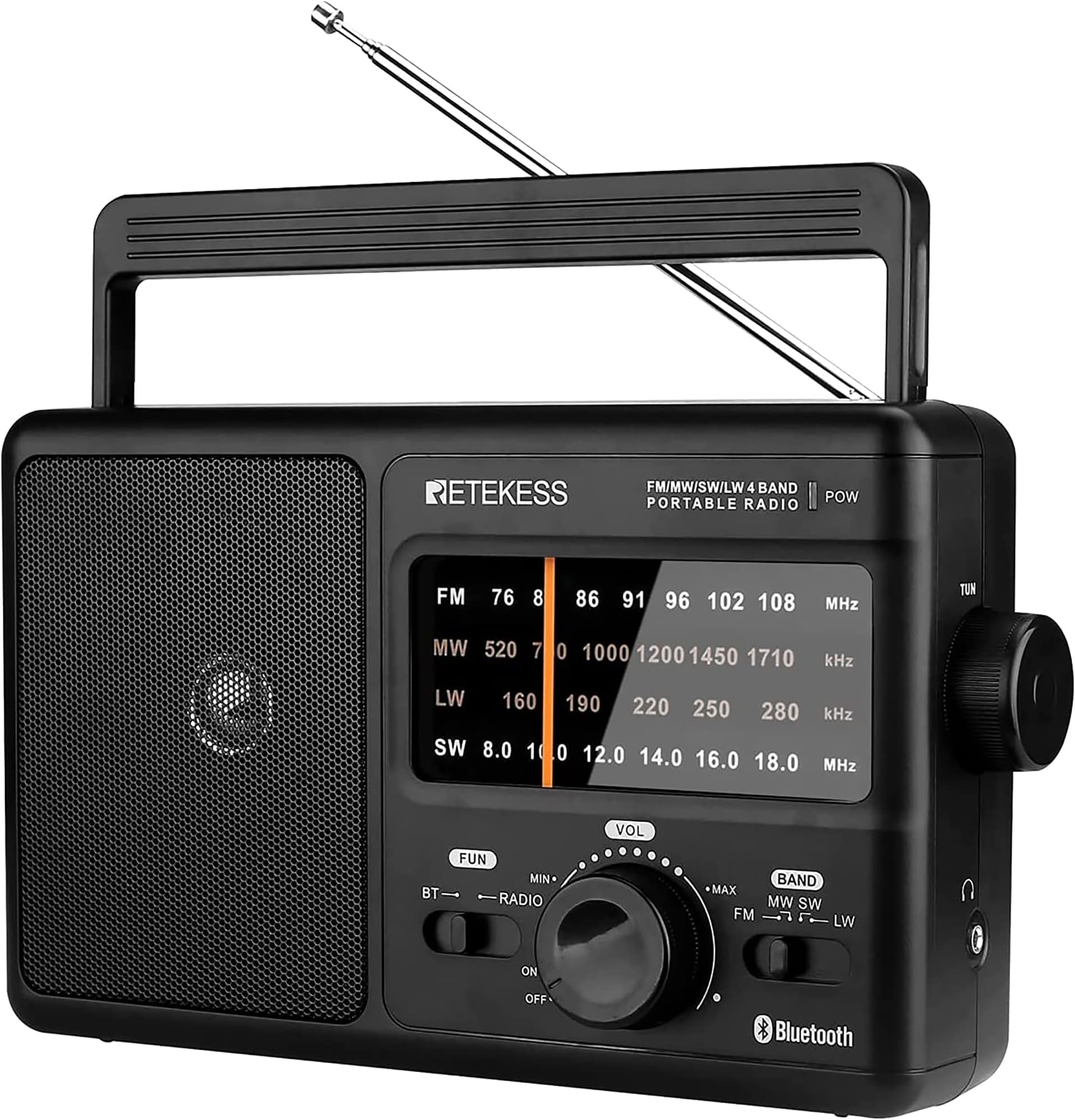 Radio d'urgence, radio météo portable AM/FM/WB (NOAA), 4 000 mAh, Type
