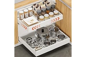 2 Pack Pull Out Cabinet Organizer, Expandable Pull Out Drawers for Cabinets