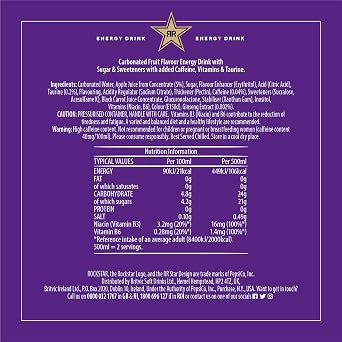 Rockstar Punched Tropical Guava Flavour 500 ml (Pack of 12 x 500 ml)
