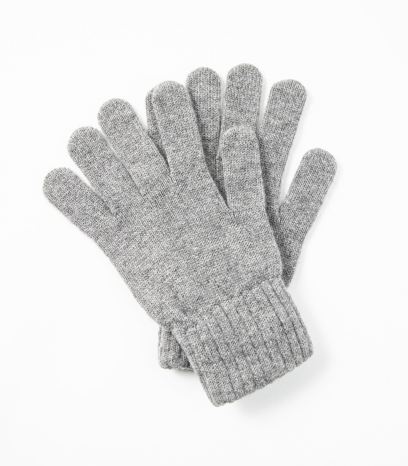 100% Cashmere Men's Gloves, Knitted Ultra Soft Pure Cashmere Gloves with Ribbed Cuffed
