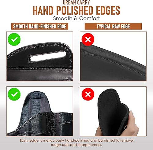 Miniatura 3 de Urban Carry LockLeather OWB con combo de revista, híbrido premium, transporte ocultoabierto, clip de retención integrado, diseño de cargador