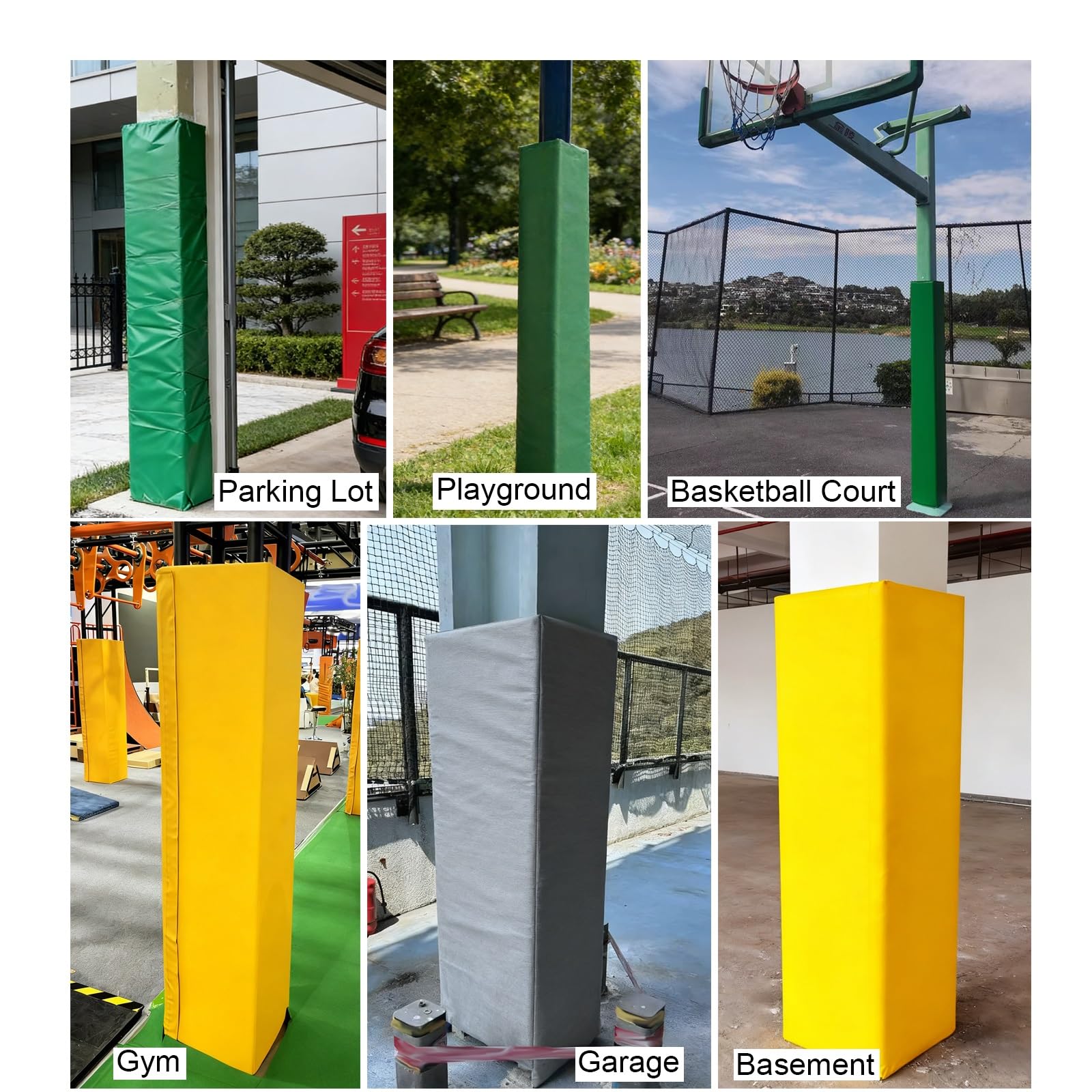 Funda protectora para poste de baloncesto resistente a la intemperie, color verde, para columna de garaje, manga para poste de baloncesto, equipo deportivo al aire libre, protección resistente