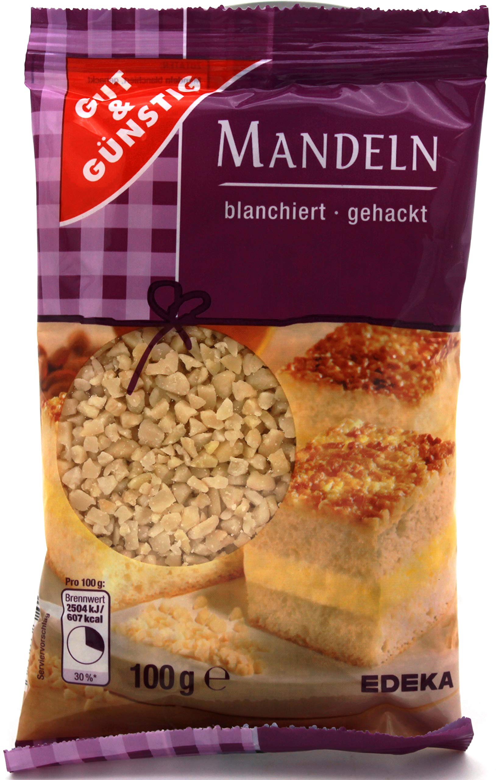 Gut & Günstig Mandeln blanchiert und gehackt, 10er Pack (10 x 100g)