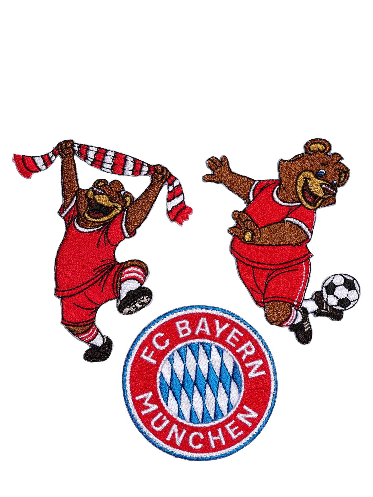 FC Bayern München Aufnäher I Patches I 3er-Set I Rot