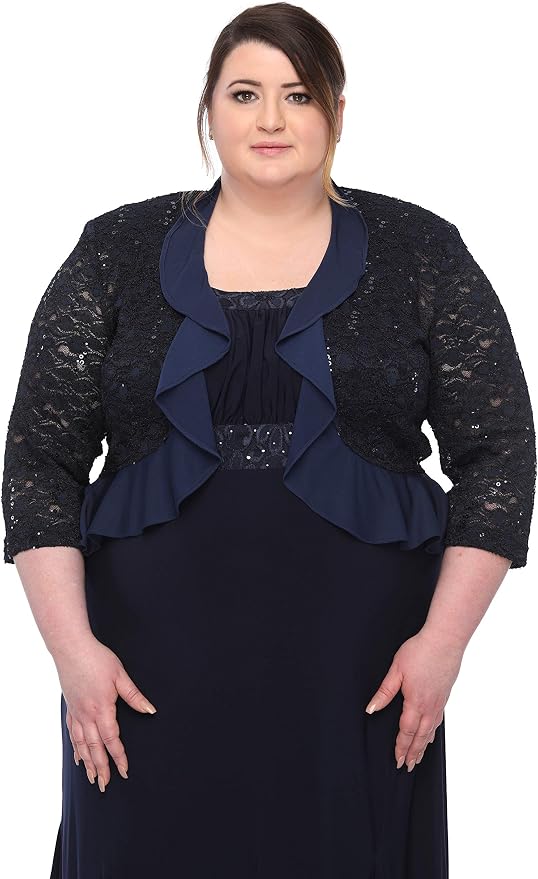 Sequin Lace Ruffled Bolero Jacket 