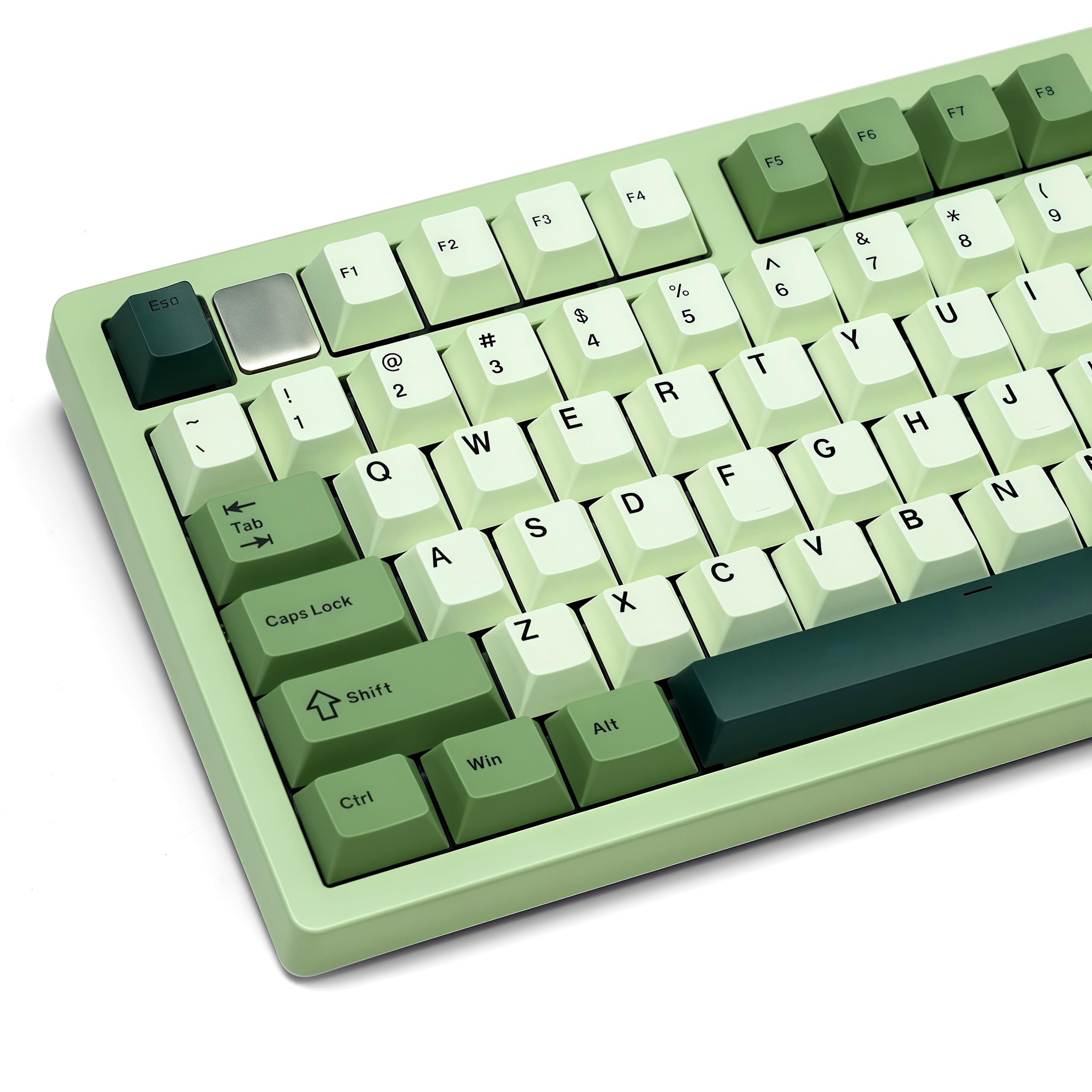 Womier Matcha PBT Cherry Profile Keycaps for 75 Percent Mechanical Keyboard - Double Shot, Green, 125 Keys