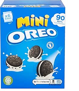 Oreo Chocolate Sandwich Biscuit Mini Bags, Classic Chocolate Biscuits With Vanilla Creme Filling, Multipack of 6 x 19 g (Pack of 1)