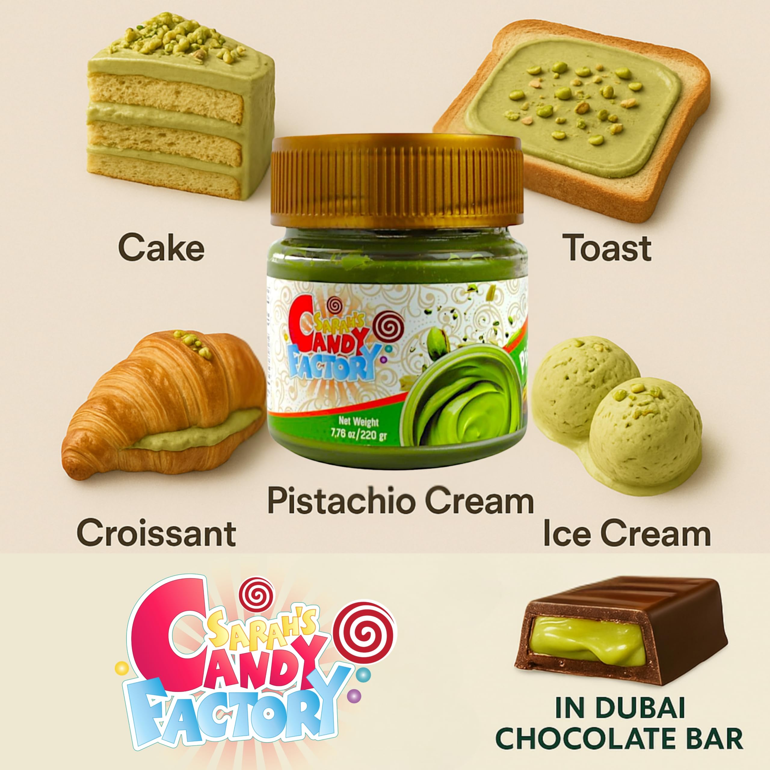 Pistachio Butter Spreadable Cream 7 75 oz 220 gr in Glass Jar 30 Pistachios Rich Nutty Cream Spread — view 4