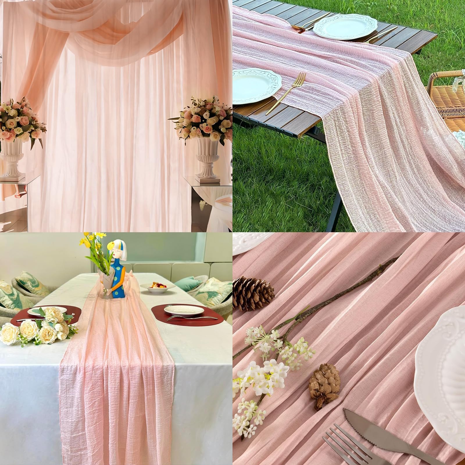 RUNNER DA TAVOLO CON PAILLETTES ORO ROSA per una tavola delicata 30x275 cm