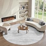 WITSHOCK Washable Rugs 8x10 Modern Area Rugs, Thin Rug for Living Bedroom Dining Room Nursery Kitchen Office, Wave Striped Rugs Indoor Carpet Soft Non Slip Stain Resistant Home Decor, Beige
