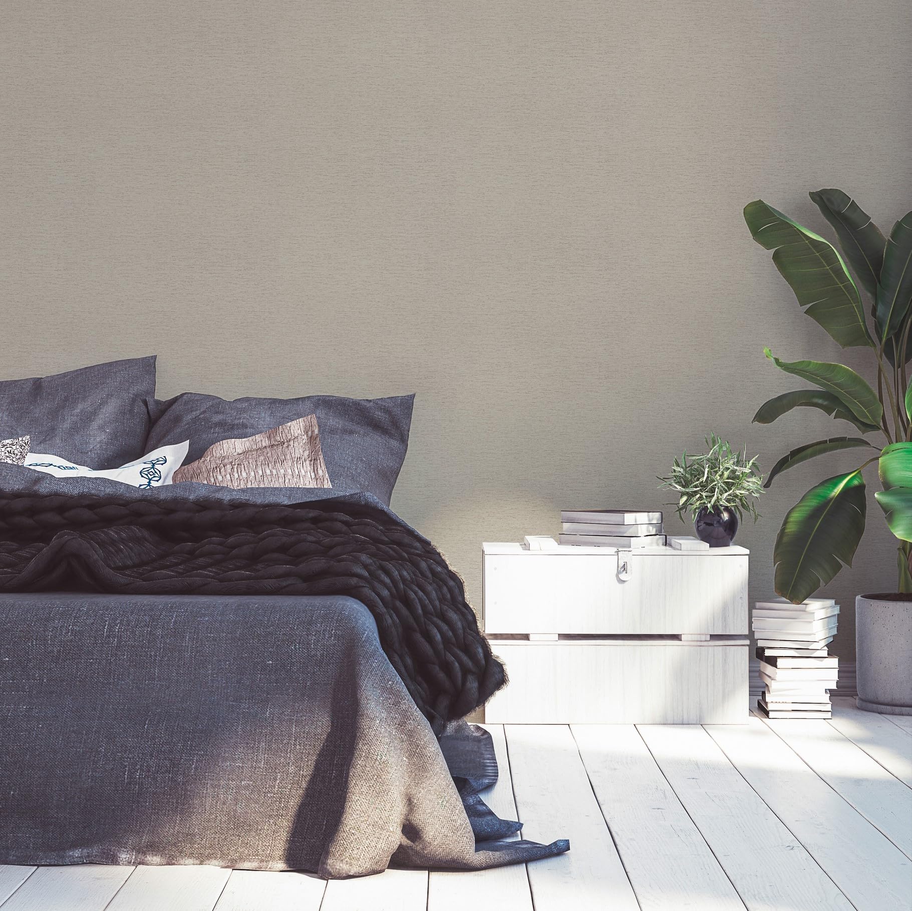 Papier peint intissé taupe Livingwalls 393518 pour cacher les défauts du mur facilement