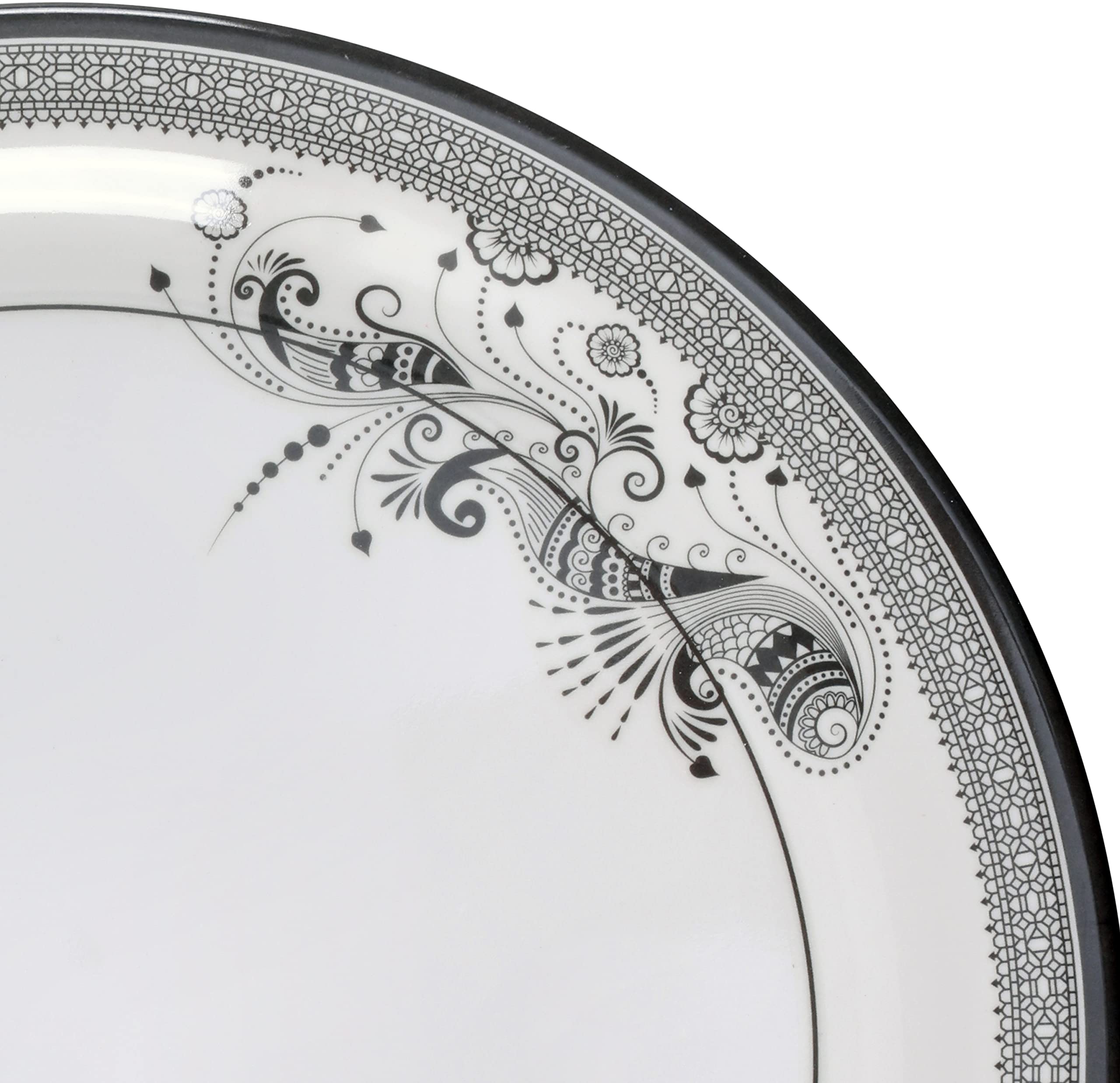 Superware Silver Lace Melamine Dinner Plates -4