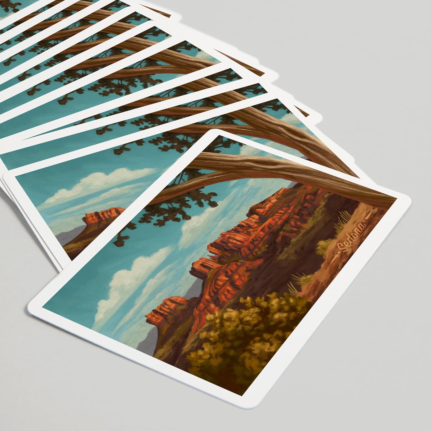 Lantern Press Sedona, Arizona, Oil Painting, Canyon with Clouds, 52 Playing Cards for Adults, Poker Size Card Deck