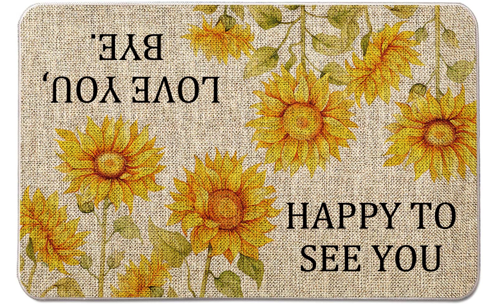 QIONG MENG Summer Door Mat Welcome Mat Outdoor Summer Entrance Rug Farmhouse Home Kitchen Floor Front Doormats 17 x 27 Inch