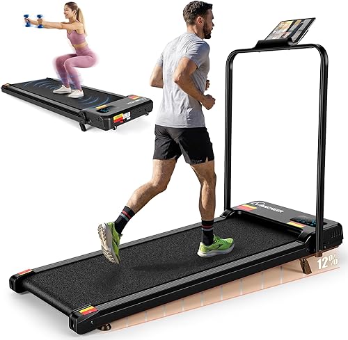 Miniatura 13 de ANCHEER Cinta de correr con inclinación – Plegable debajo del escritorio/Capacidad máxima de 300 libras – Cinta de correr eléctrica compacta
