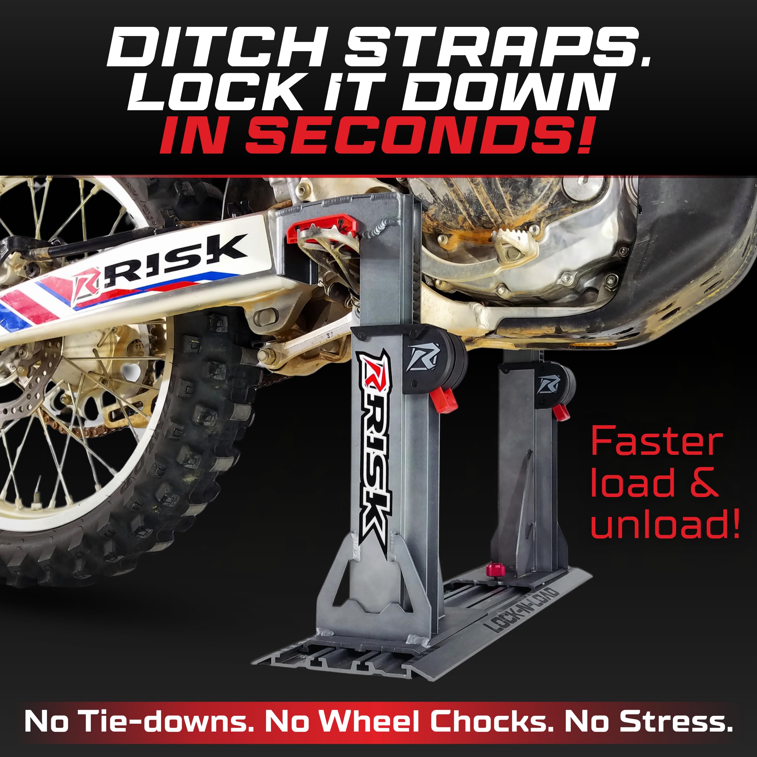 Risk Racing 00174 - Sistema de Transporte de Motocross sin Tirantes, Color Plateado