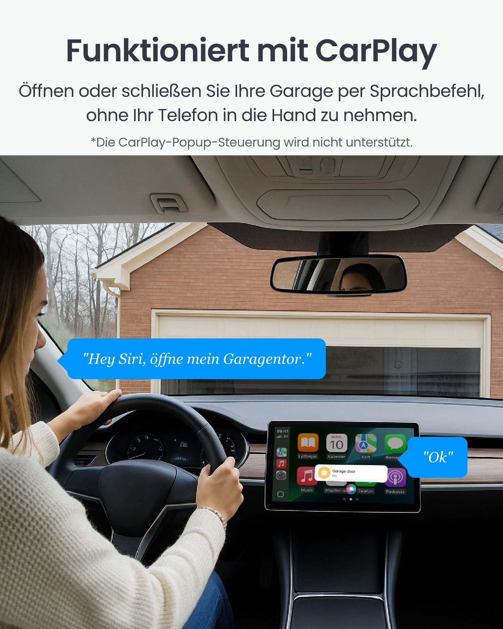 SwitchBot Smart WLAN Garagentoröffner, New Matter-zertifiziert, APP-Steuerung, Alexa/Google/Siri/IFTTT/SmartThings unterstützt, Mehrere Benachrichtigungsmodi, Kein Hub erforderlich