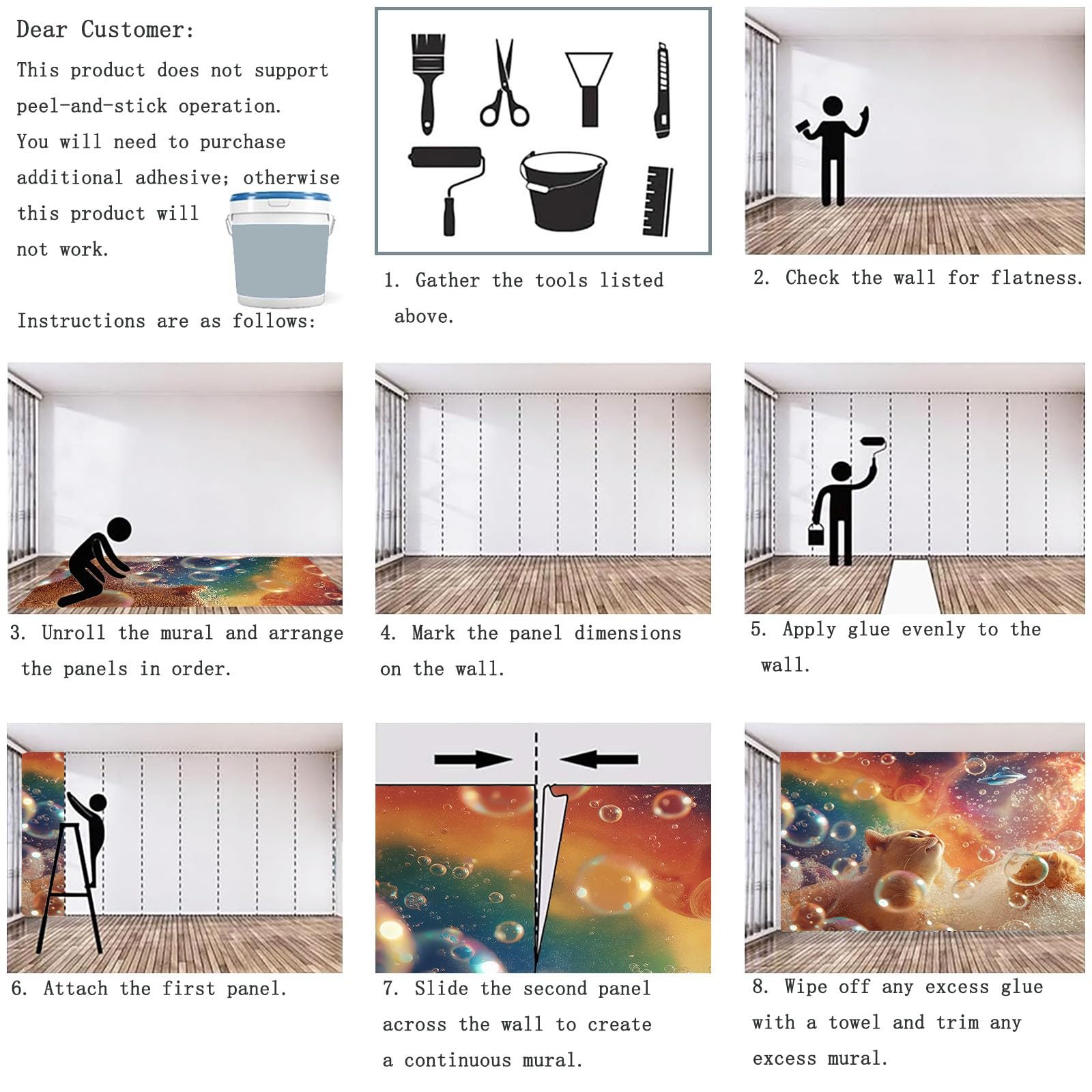 Tapeta z motywem 250 x 175 cm, zwierzęta, koty, bańki mydlane, tapeta z motywem do pokoju dziecięcego i kącika do majsterkowania, kolor