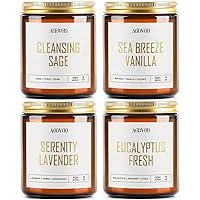 AOOVOO 4-Pack Scented Soy Candles 36oz - Lavender Vanilla Eucalyptus Sage Jar Set for Home Aromatherapy Relaxation