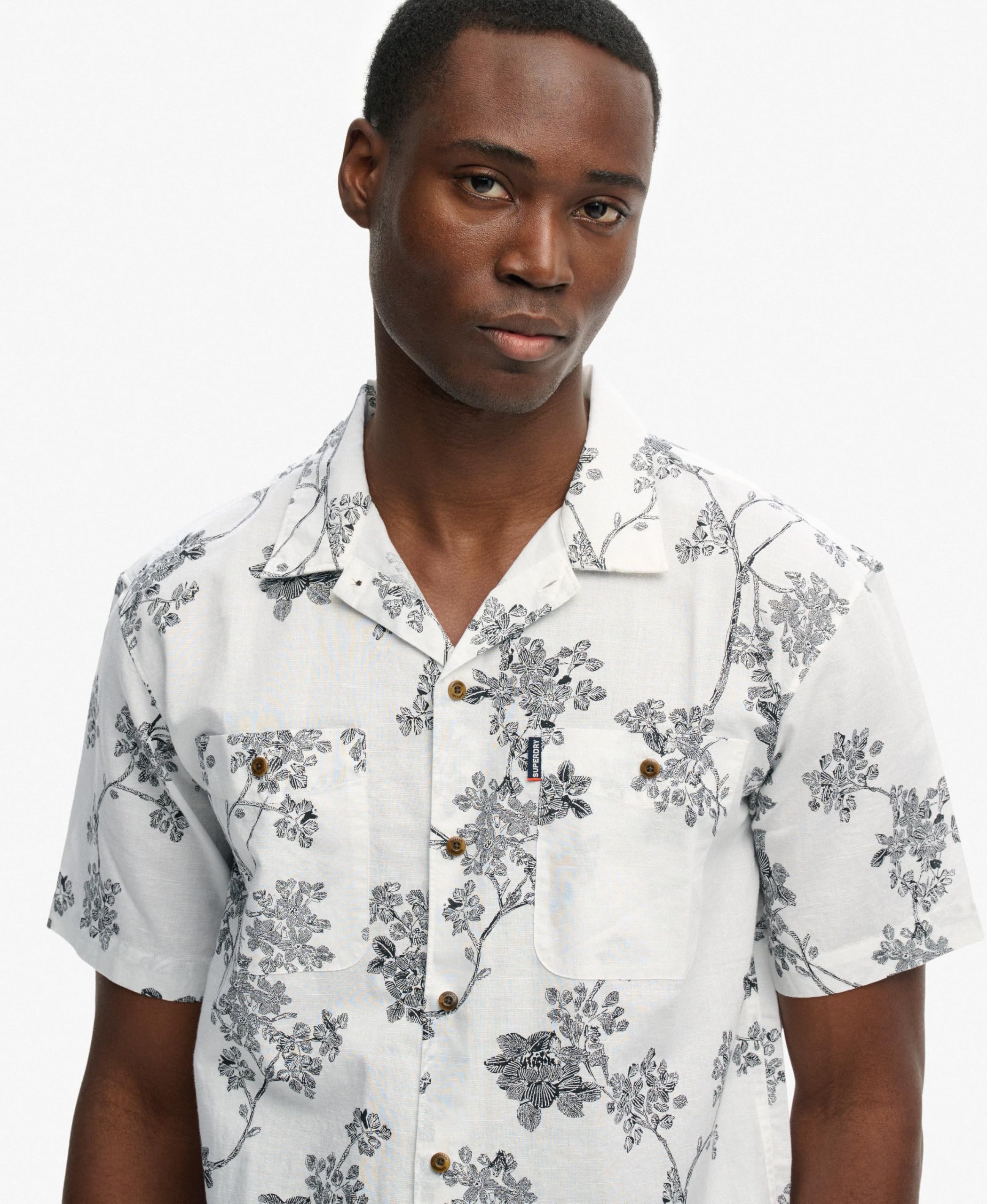 Superdry Herren Kurzärmeliges Strandhemd