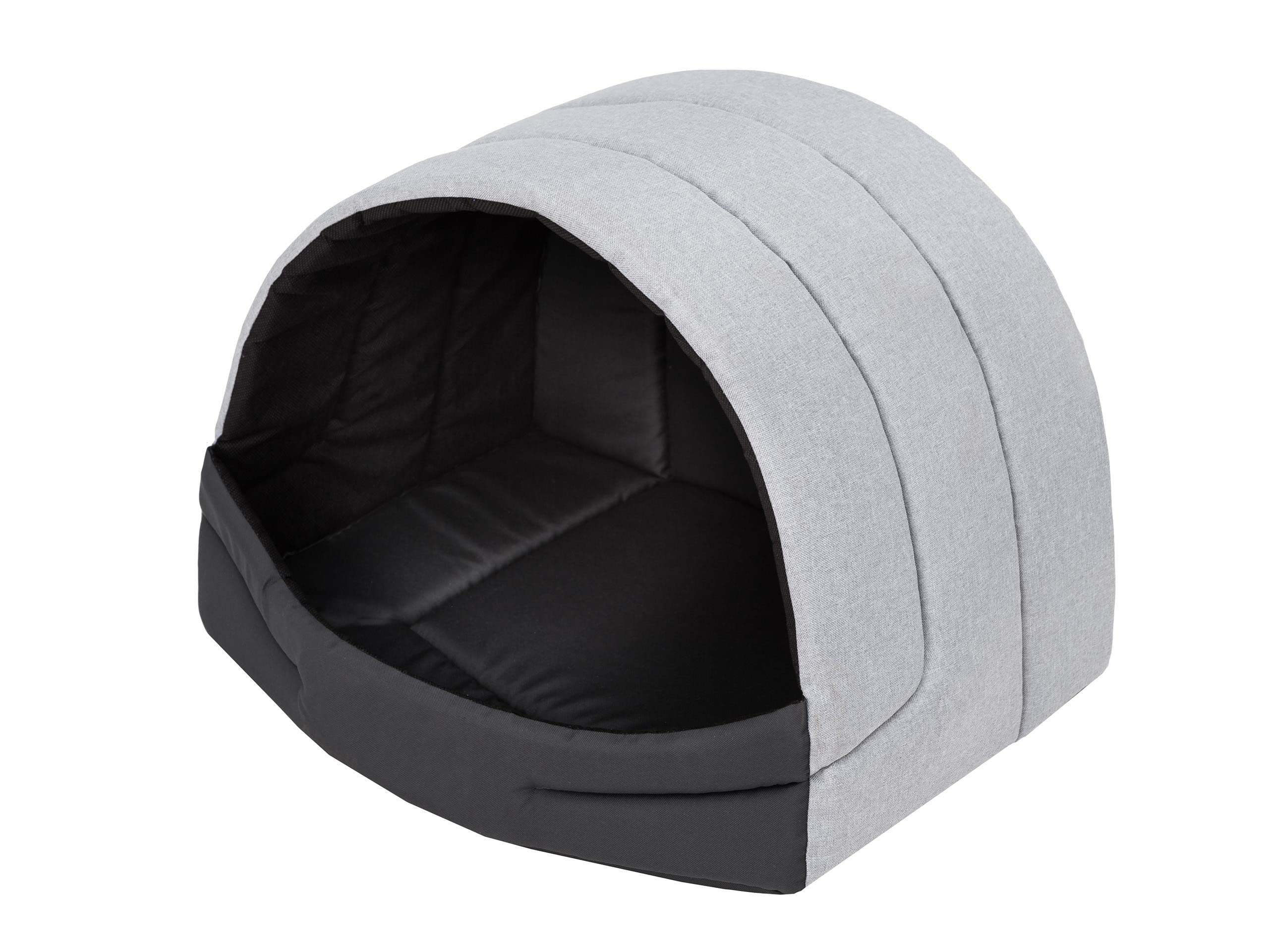 PillowPrim Hundehütte Hundehöhle Hundebett Hundehaus Katzenhöhle Schlafplatz L - 55x43 cm Aschgrau