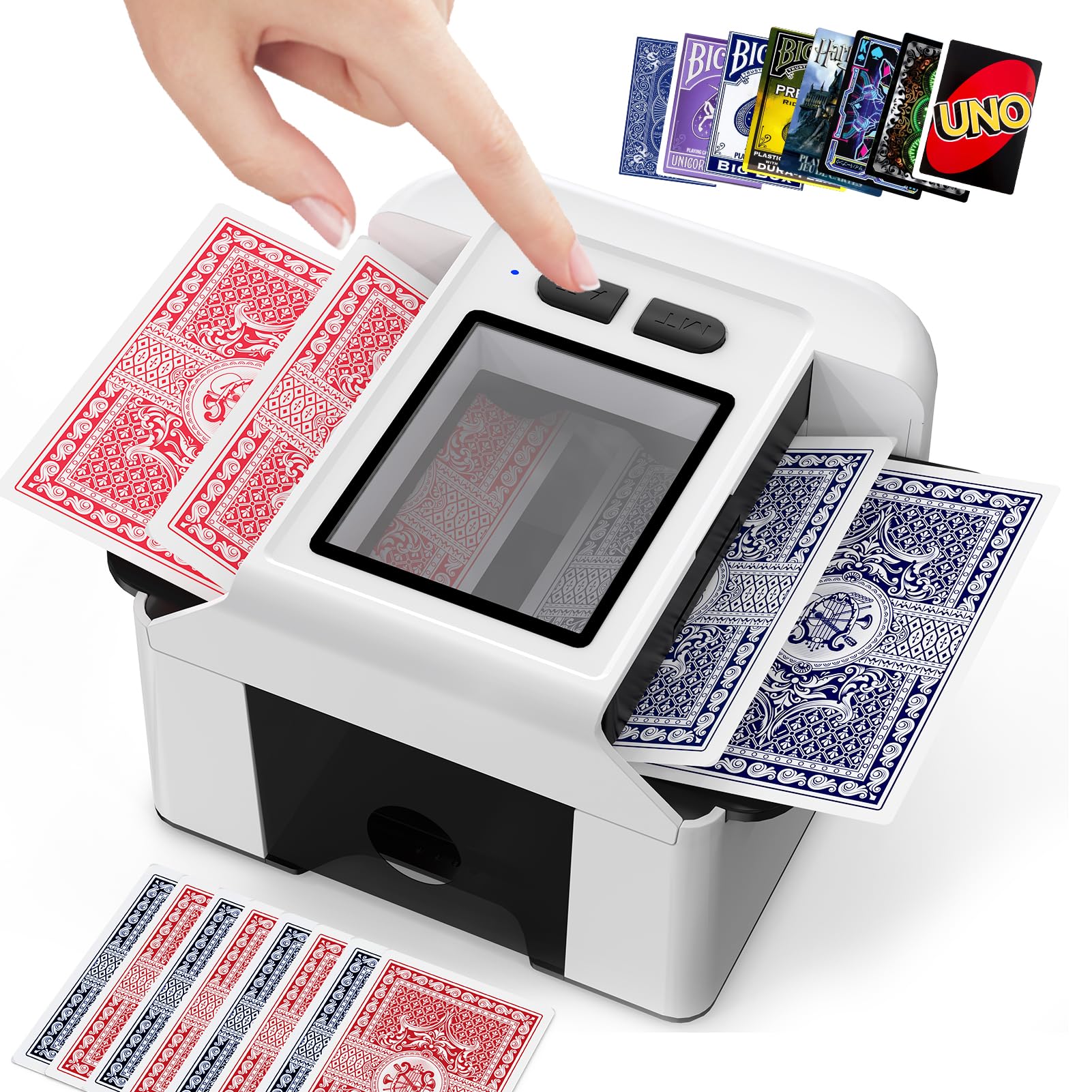 Elektrische Kartenmischmaschine Mit Akku - Leiser Kartenmischer Für UNO, Poker & Phase 10 (1-2 Decks)
