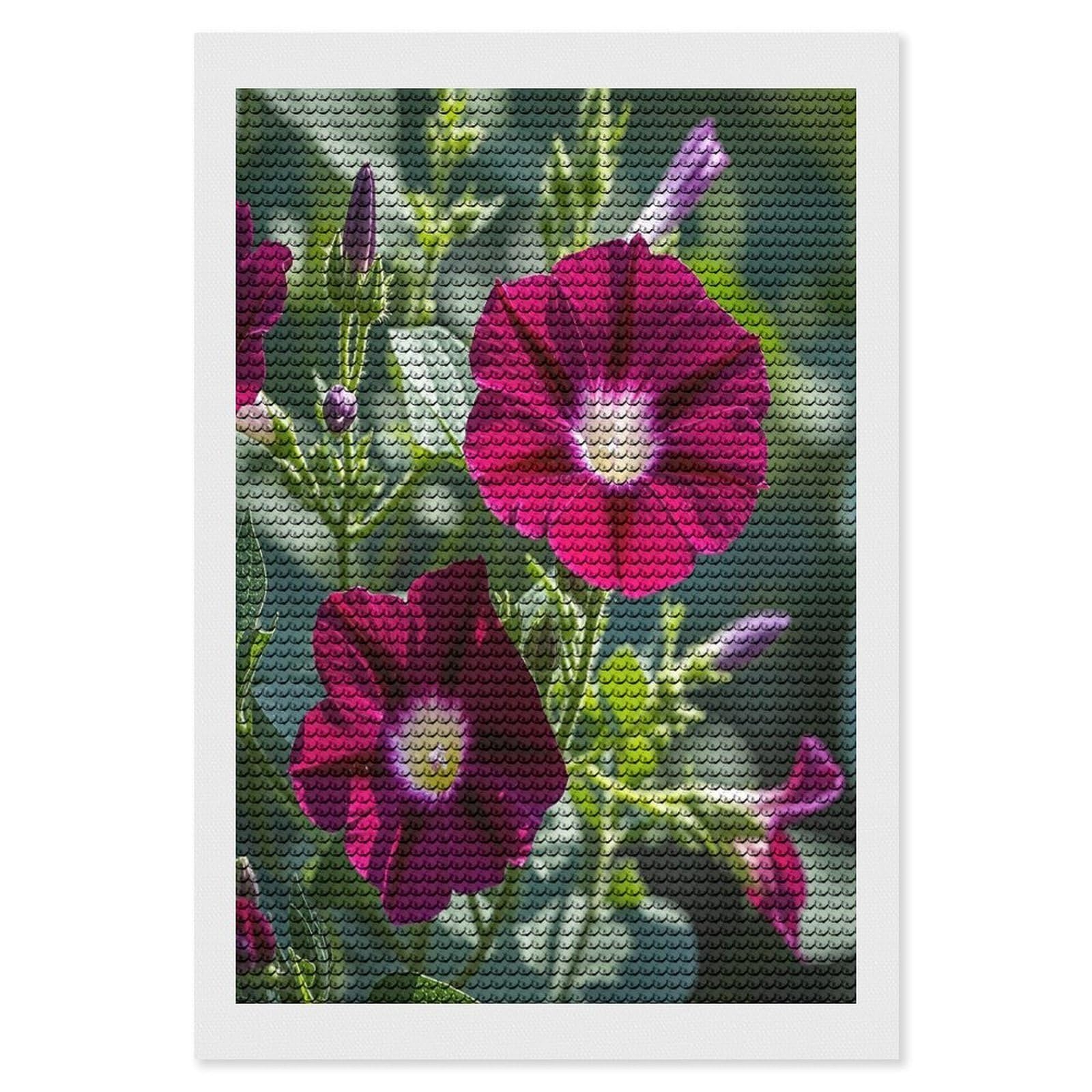 FekiLoot Diamond Art Kits for Adults, DIY 5D Red Geraniums Diamond Painting Kits for Beginners, Full Round Drill Diamond Dots Painting Gem Art Crafts for Home Wall Decor & Gift 8"x12"